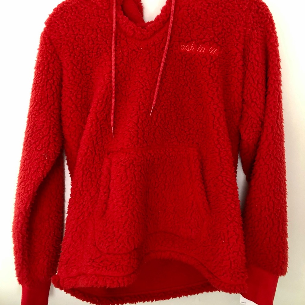 [JENNI INTIMATES] [RED] [SHERPA HOODIE]